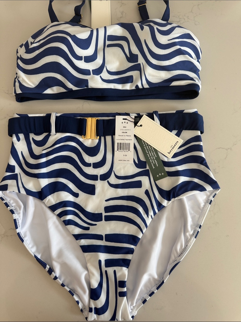 Hermoza retro two piece bathing suit size 10. - Picture 3 of 7